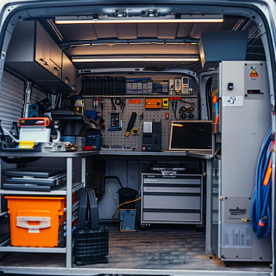 Mobile mechanic van on a call-out